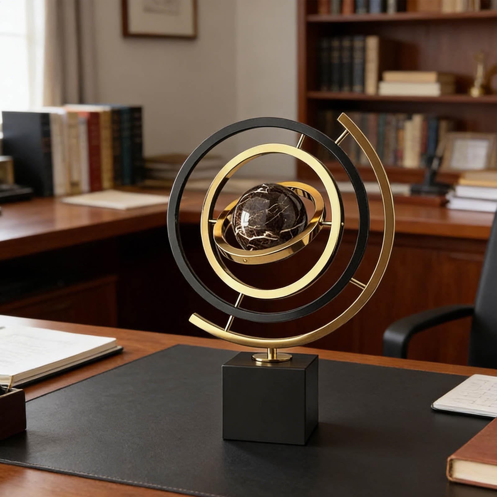 Solar System Orrery - Globo rotante Ornamento in metallo Accenti