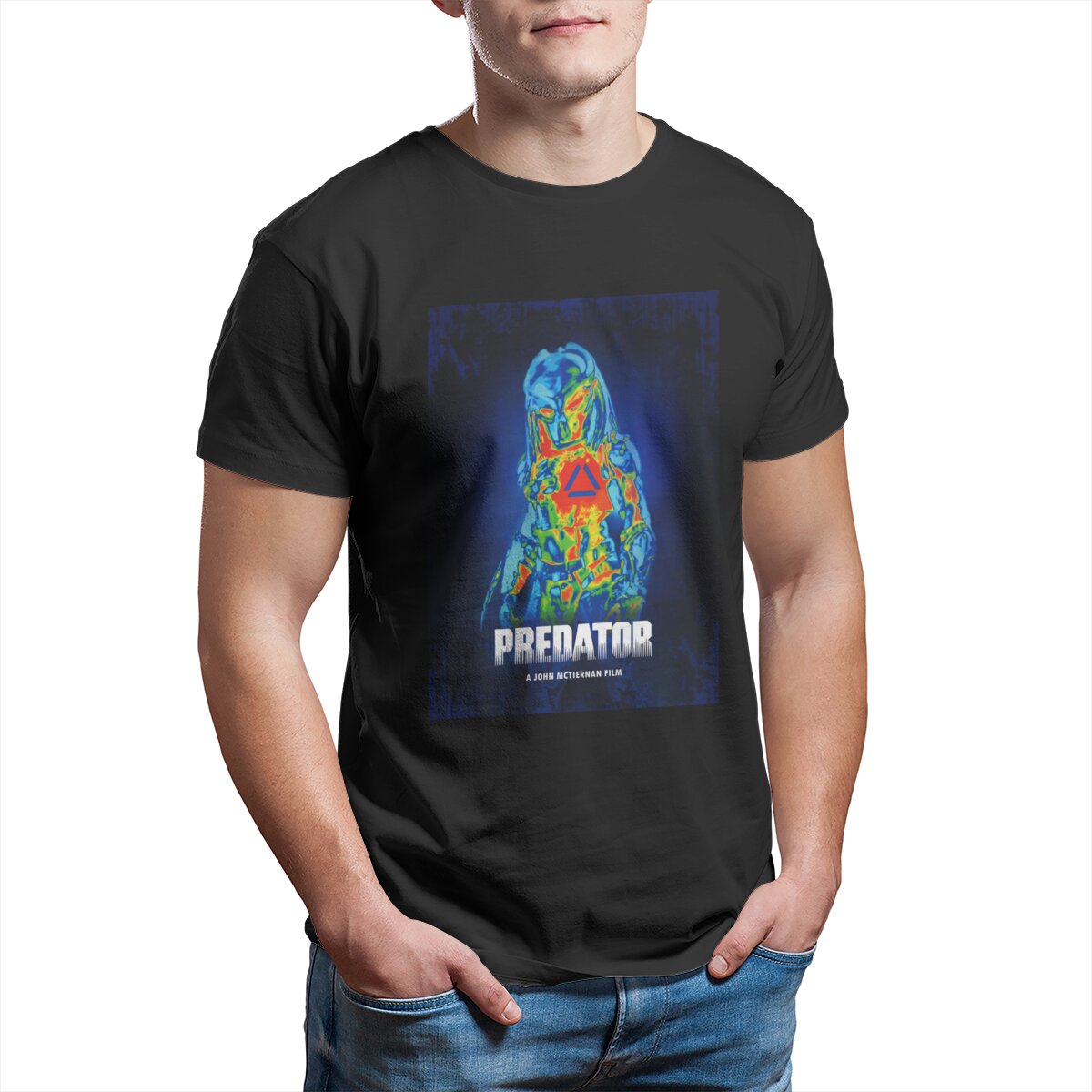 Science Hunter - Predator fight scene fantascienza t-shirt Unisex
