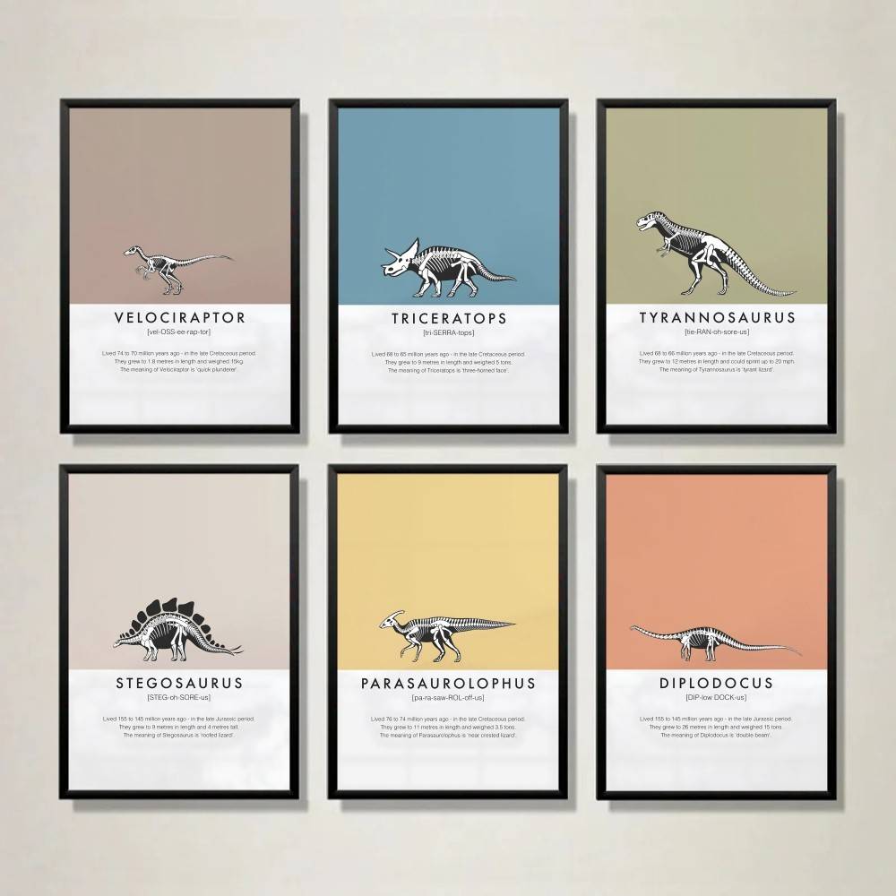 Science Nursery - Poster Scheletro di Dinosauro, Arte Murale